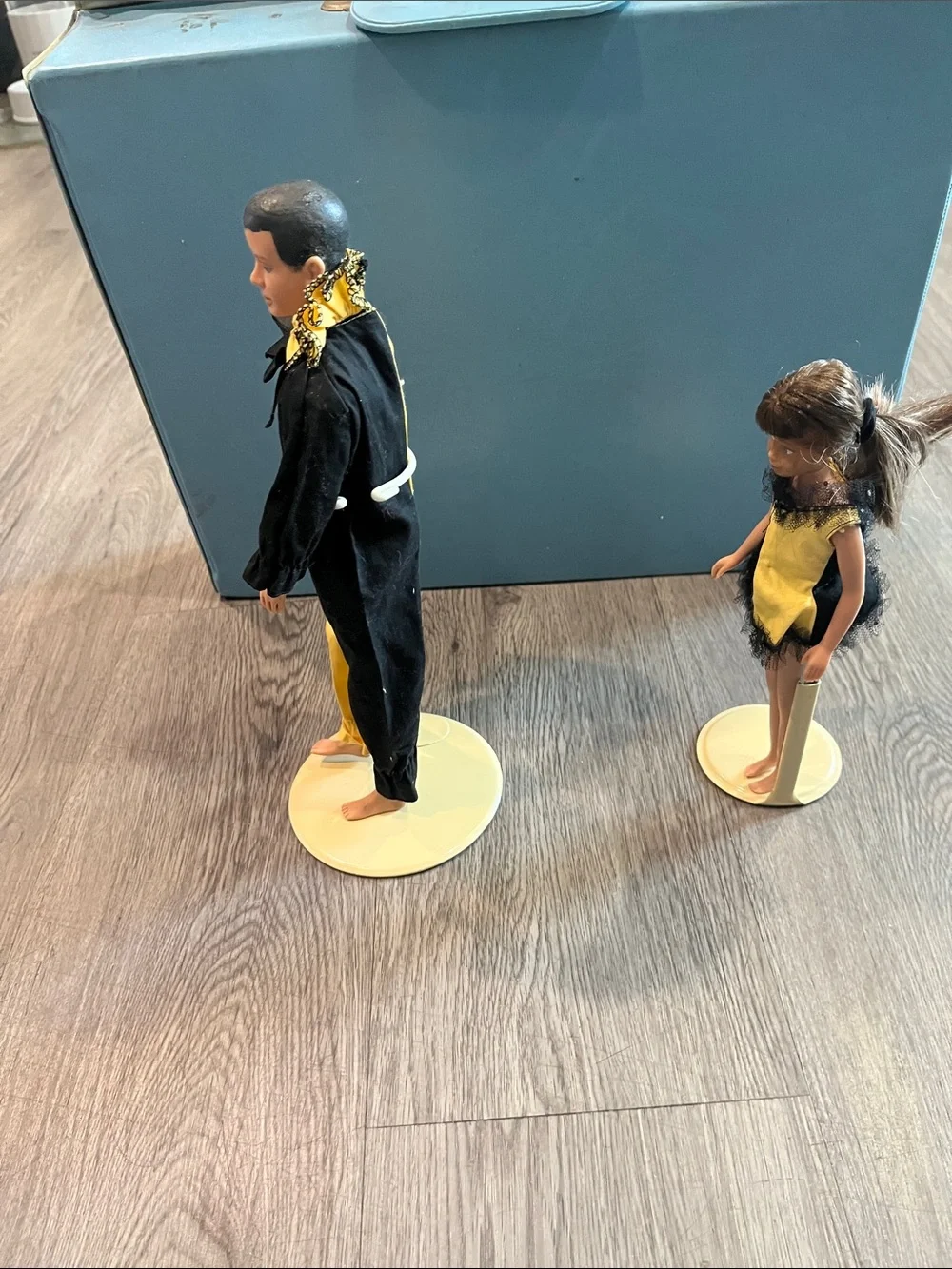 Ken & Skipper vintage Barbie Black & Yellow Doll Outfits